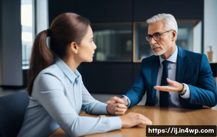 경력 스폰서와의 관계에서 느낄 수 있는 스트레스 관리법 - **Prompt 1: Setting Clear Boundaries and Professional Dialogue**
    A realistic image of two profes...