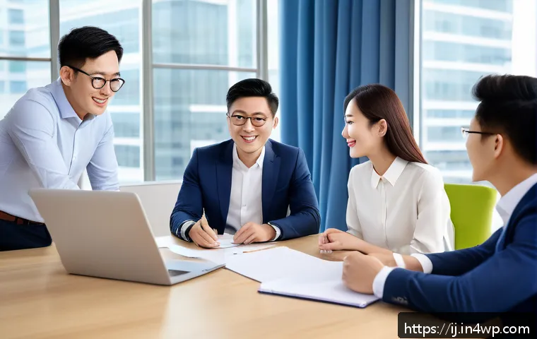 경력 스폰서와의 파트너십 구축하기 - A professional business meeting scene showing diverse partners engaged in an authentic and heartfelt...